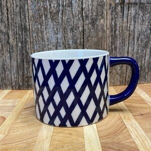 INDIGO | Navy Blue/White | CrissCross | X’’s| Patterned | 14oz | Coffee/Tea Mug